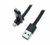 TW Καλώδιο Φόρτισης / Δεδομένων USB σε micro USB και Lighting για Android Smartphones και iPhone 1m Μαύρο 16327 TW Καλώδιο Φόρτισης / Δεδομένων USB σε micro USB και Lighting για Android Smartphones και iPhone 1m Μαύρο 16327